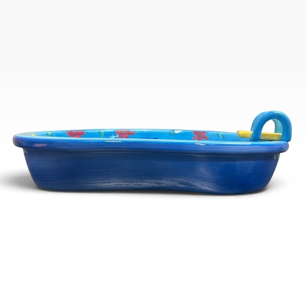 Summer Stock Swimming Pool Chip and Dip Set Ceramic 1998 Hand Painted