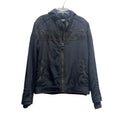 Harley Davidson Mens Tall L Black Hooded Motorcycle Jacket Full Zip Emblem