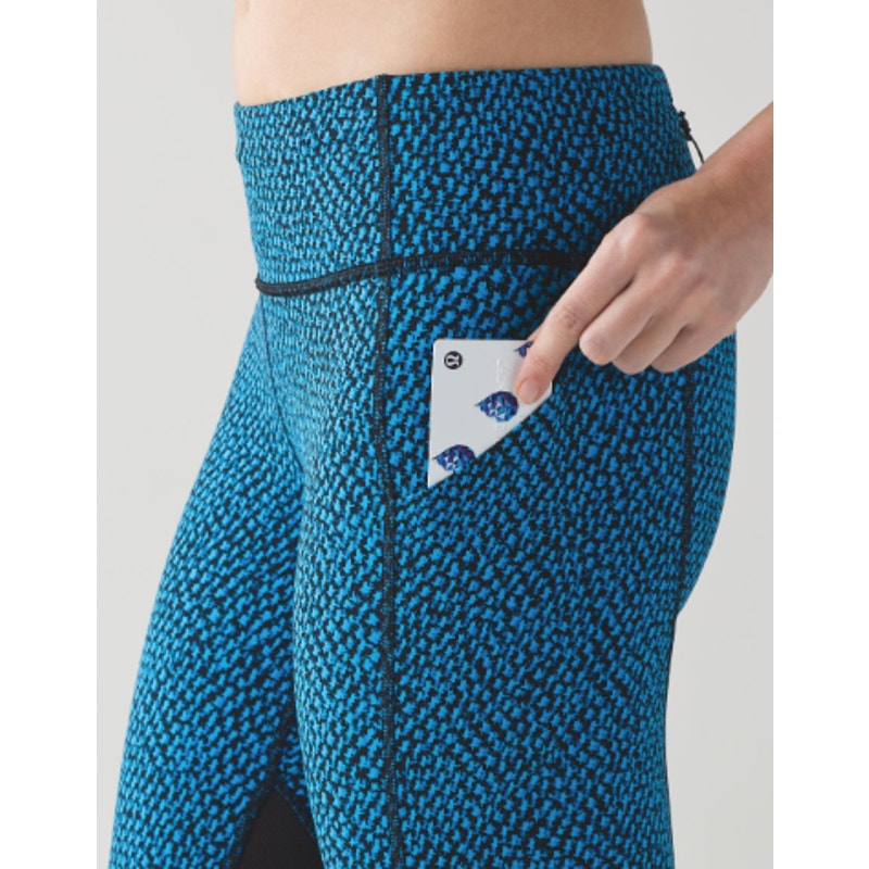 Lululemon Pace Rival Crop Scatter Star Beach Blanket Blue Black / Black SZ 2