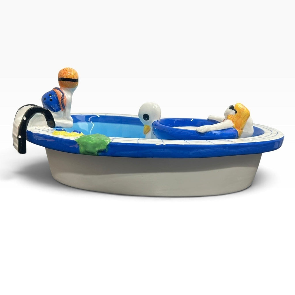 FCW Ceramic Swimming Pool Chip and Dip Set Novelty Summer Party Serving Tray