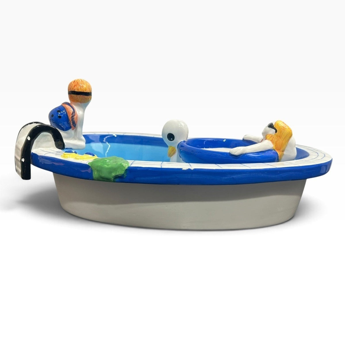 FCW Ceramic Swimming Pool Chip and Dip Set Novelty Summer Party Serving Tray
