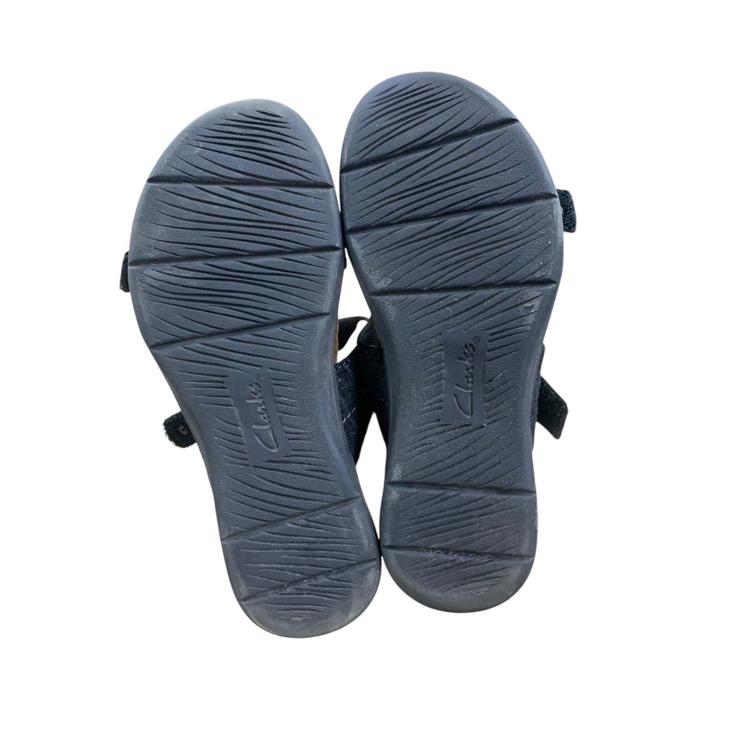 Clarks Collection Womens Sandals Size 7.5M Black Adjustable Strap Comfort Slides