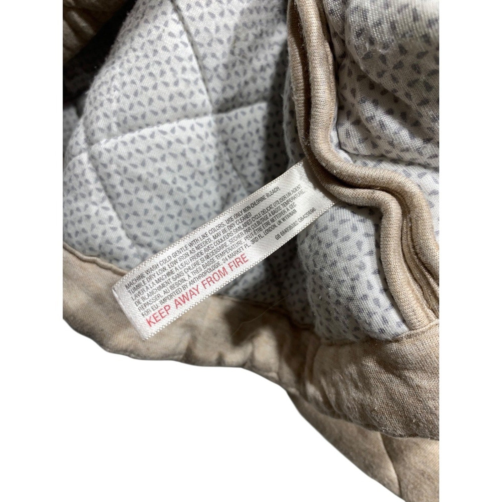 Saturday Sunday Quilted Hooded Jacket Beige Full Zip Pockets Cozy Womens sz M
