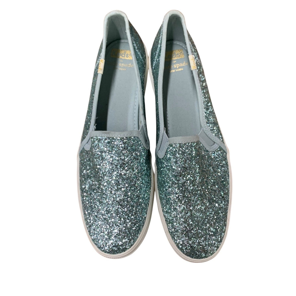 Keds for Kate Spade New York Double Decker Glitter Slip On Sneakers Blue SZ 9