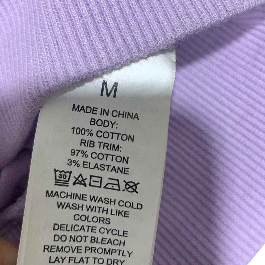 Kate Spade New York Purple Yellow Puff Sleeve Top M 100% Cotton Preppy coastal