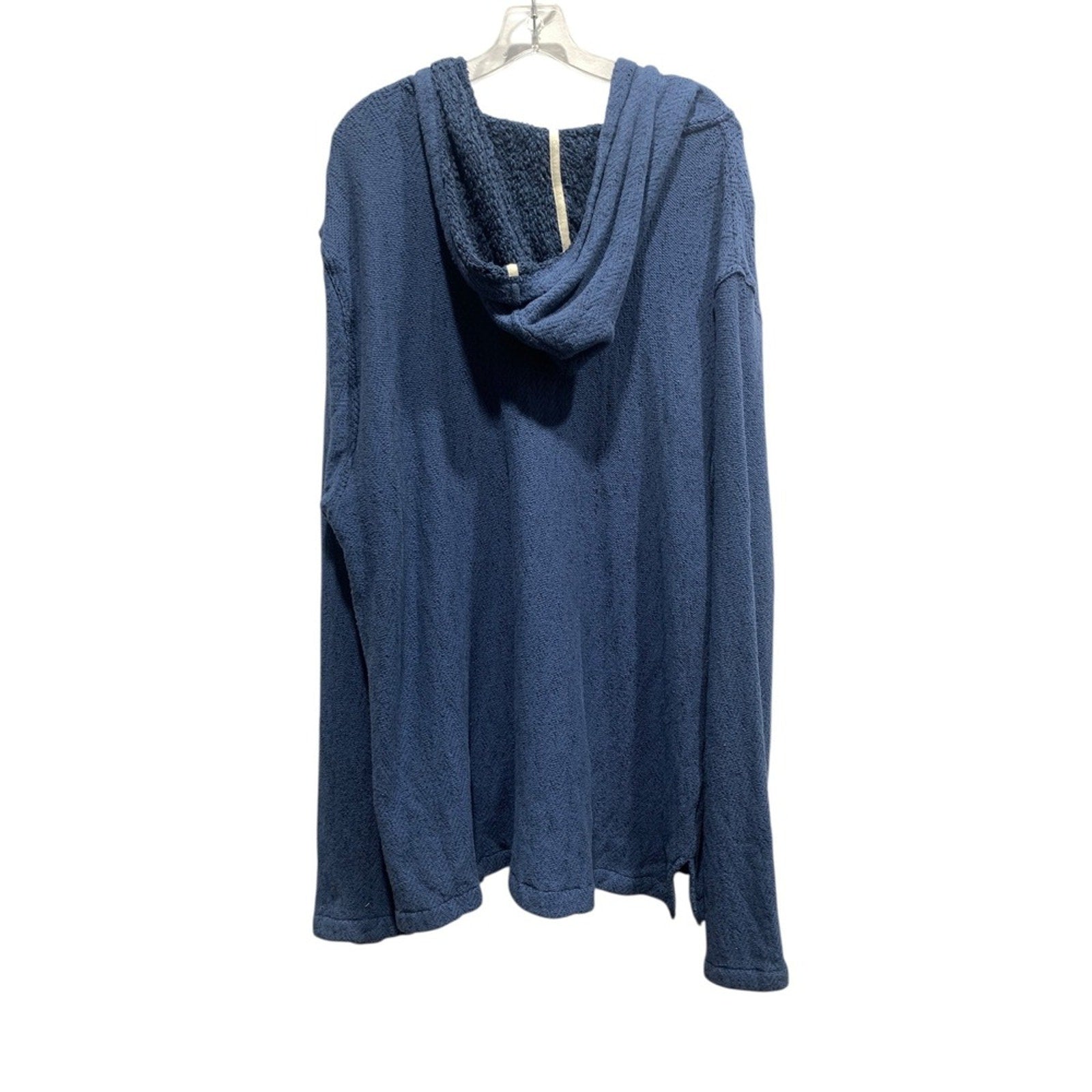 Faherty Brand Men's Blue Knit Hooded Poncho Pullover Sweater XXL