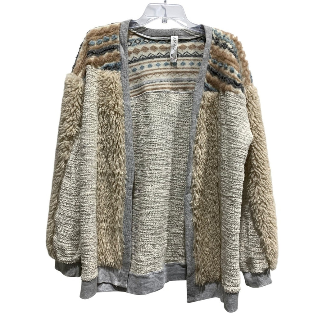 Anthropologie Amadi Chaparra Cardigan Aztec Print Beige Women's L
