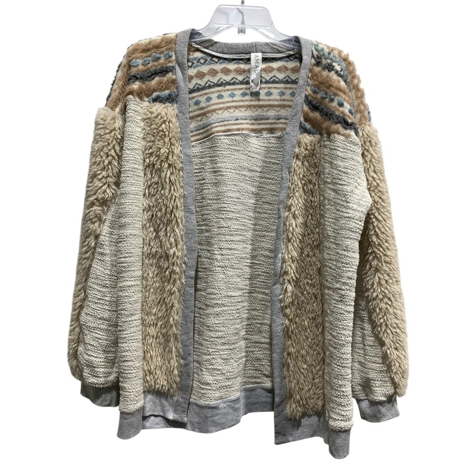 Anthropologie Amadi Chaparra Cardigan Aztec Print Beige Women's L