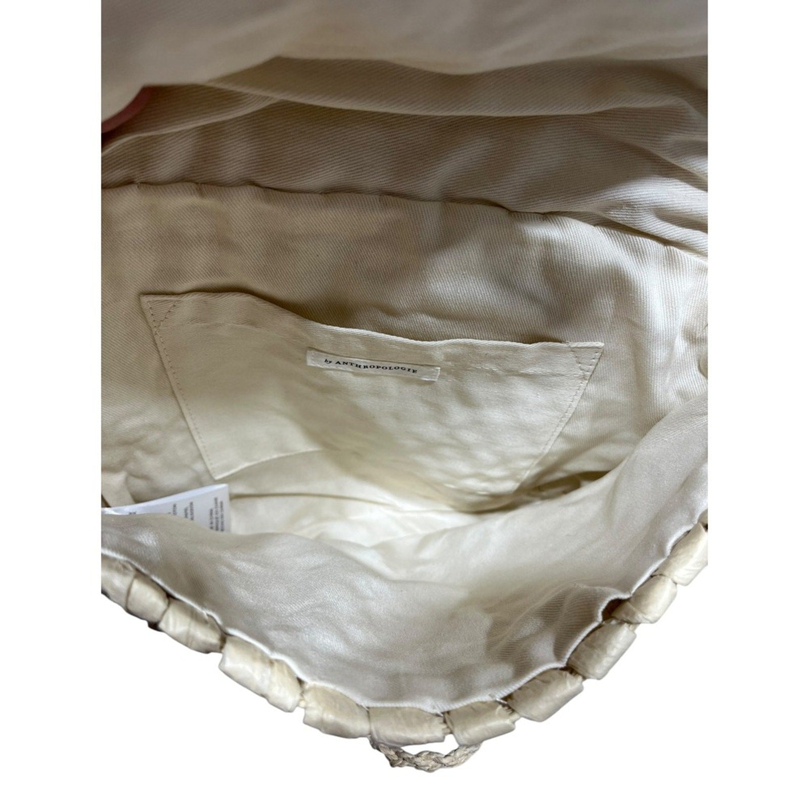 Anthropologie Straw Woven Crossbody Bag Rhinestone Studded Flap Closure