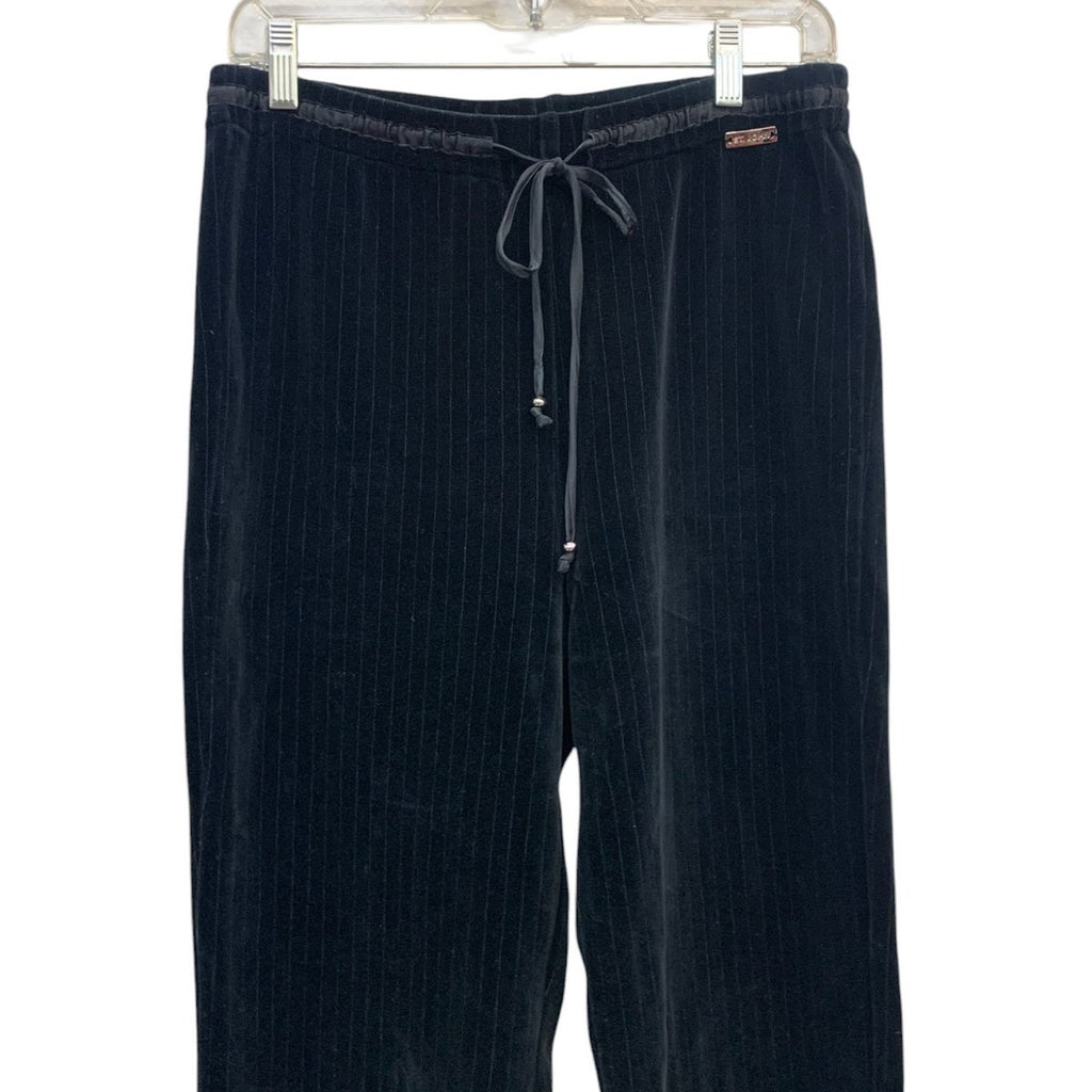 St. John Sport by Marie Gray Pinstripe Velour Sweatpants SZ S
