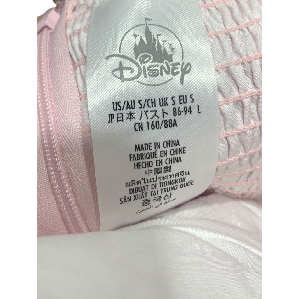 Disney Parks Cinderella Pink Swiss Dot Puff Sleeve Smocked Dress Small whimsical