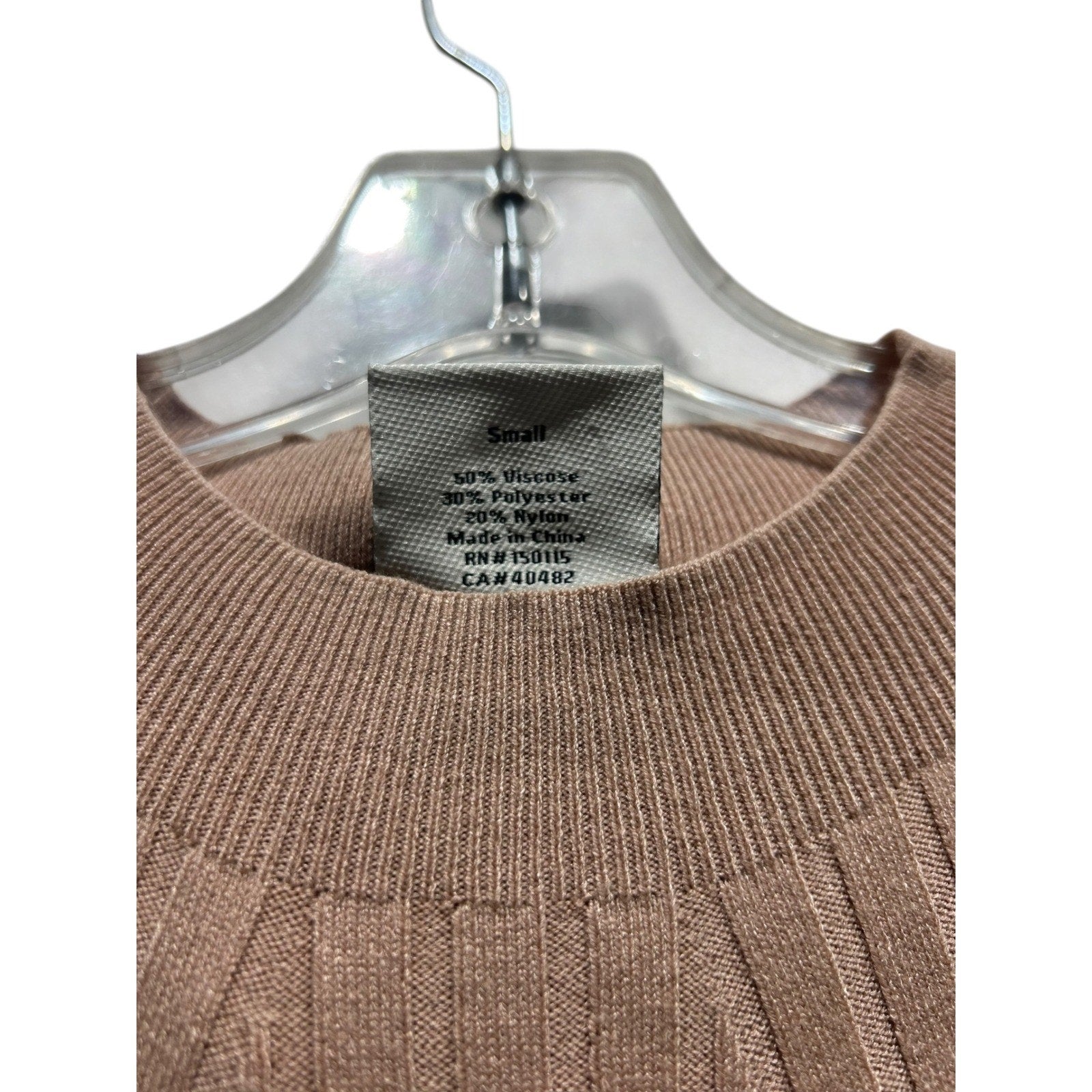 Varley Maeve Rib Knit Midi Dress Topa Taupe Short Sleeve Sweater Dress Small