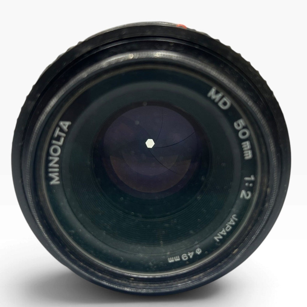 Minolta MD 50mm 1:2 Prime Lens with Minolta 49mm UV Filter Japan 1882322