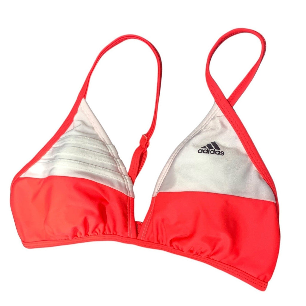 Adidas Women Solar Red White Cross Back Bikini Top Swim 1ABF013 Size 12 NEW