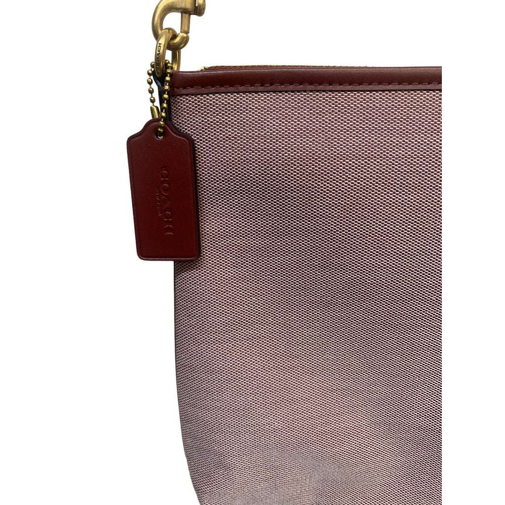 Coach Badge Jacquard Knit Crossbody in Wine LIKE NEW
