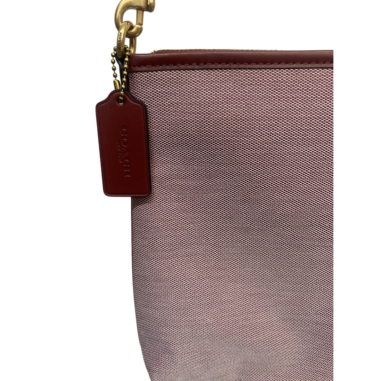 Coach Badge Jacquard Knit Crossbody in Wine LIKE NEW