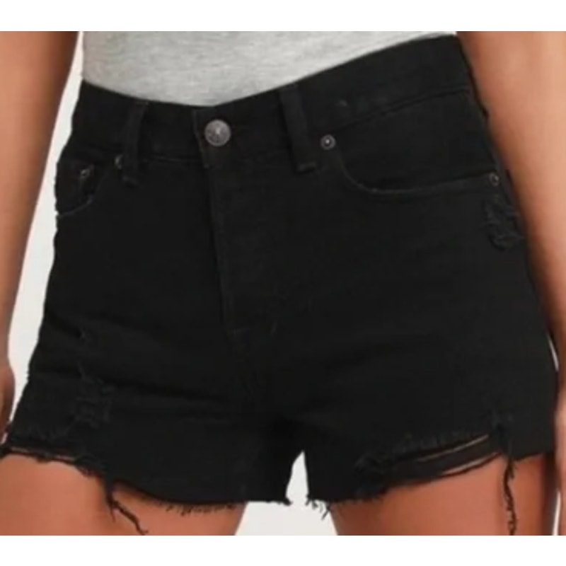 NWT Free People x We the Free Sofia Denim Black Cut-Off Shorts SZ 25