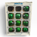 Vintage Holly Green Glass Christmas Ornaments Set of 10 Made in USA #175