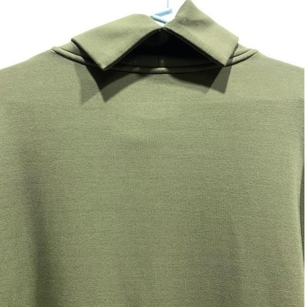Varley Freya Sweat Olive Green DoubleSoft Cowl Neck Drawstring Pullover Small