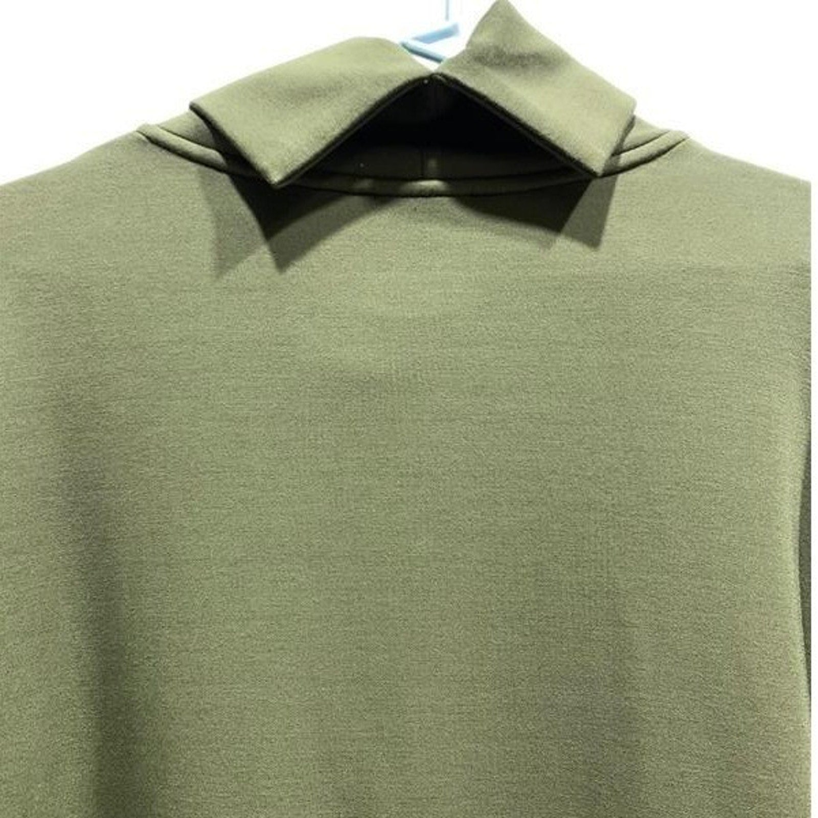 Varley Freya Sweat Olive Green DoubleSoft Cowl Neck Drawstring Pullover Small