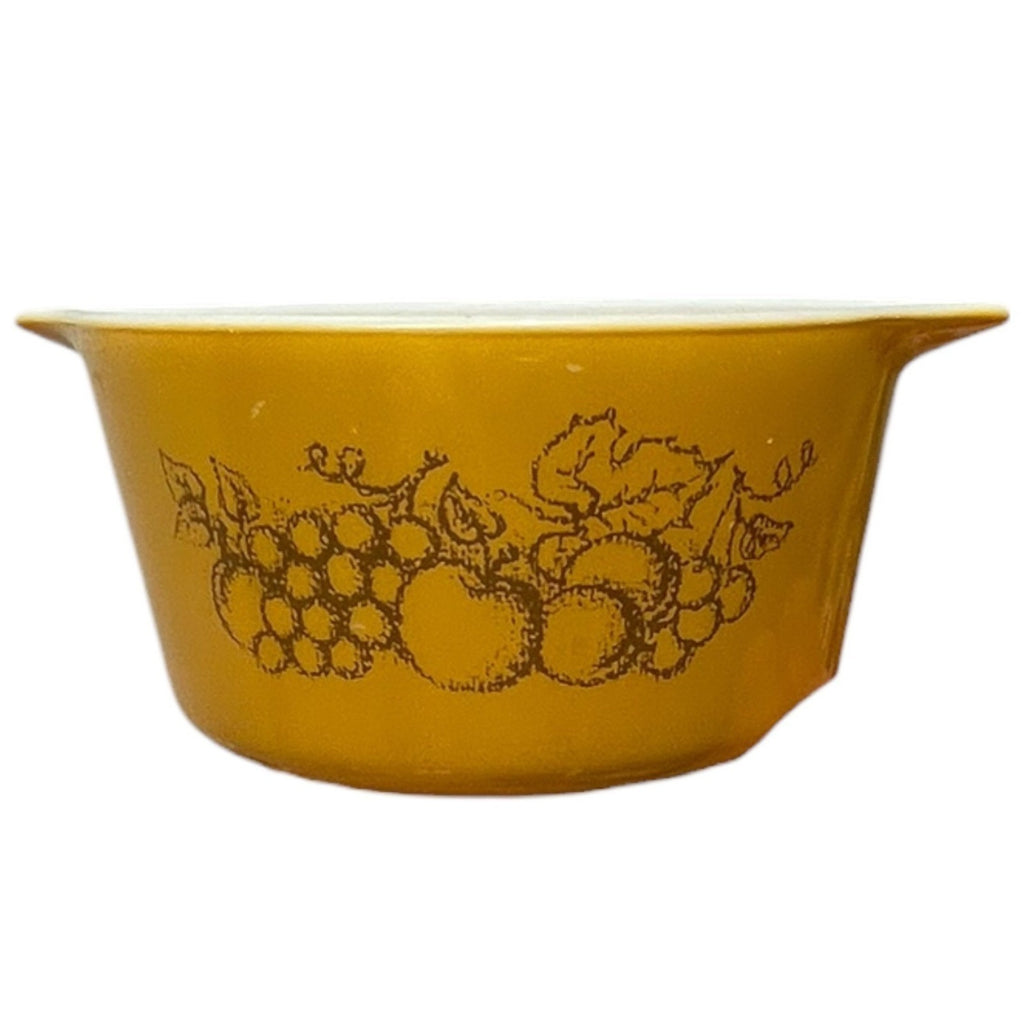 Vintage Pyrex Autumn Harvest 473 1 Qt Casserole Dish with Lid Mustard Yellow
