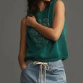 Pilcro Anthro Rise with the Sun moon Graphic Knit Muscle Tee 3X NEW 100% cotton