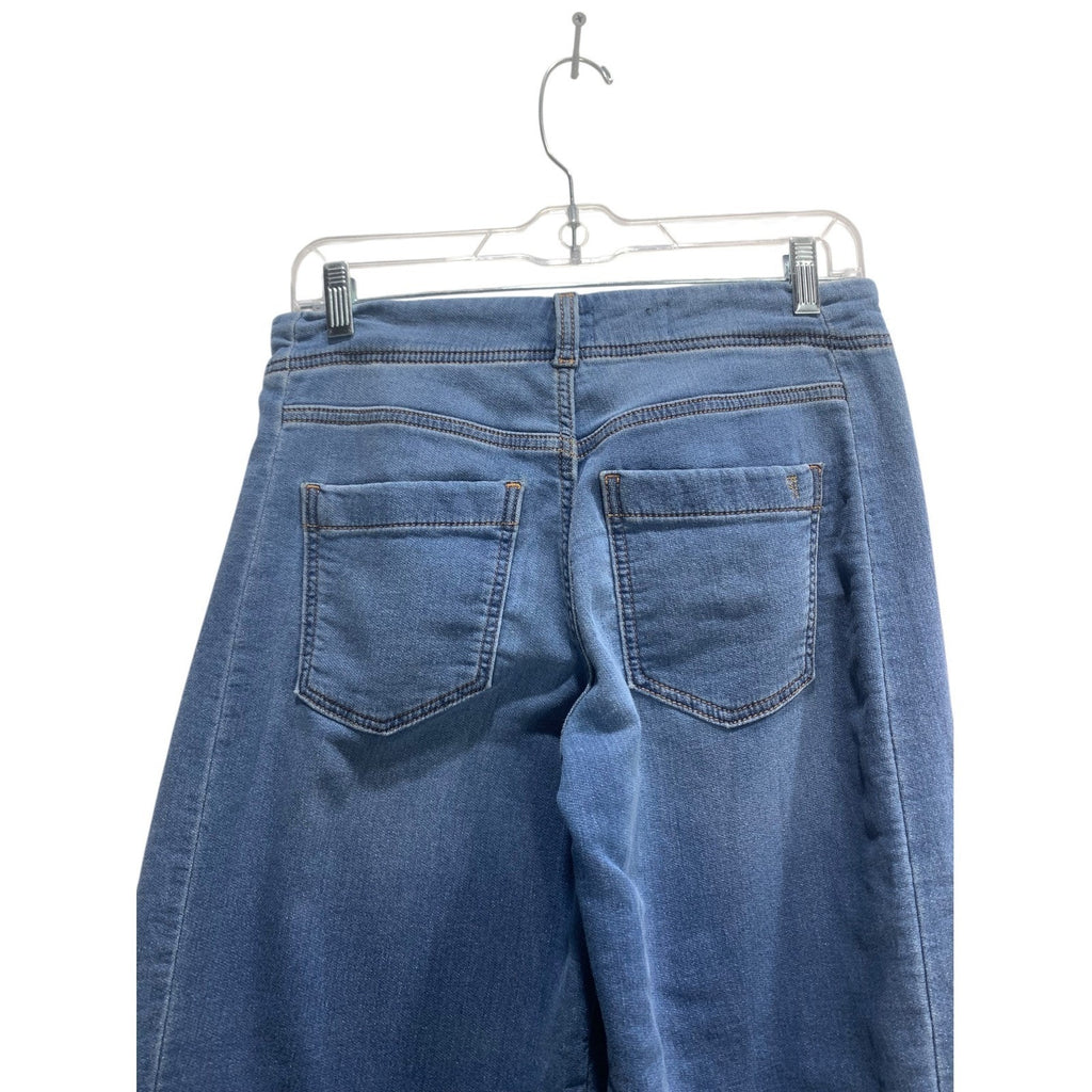 Pilcro and the Letterpress Wide Leg Denim Jeans Medium Wash Petite 25P High Rise
