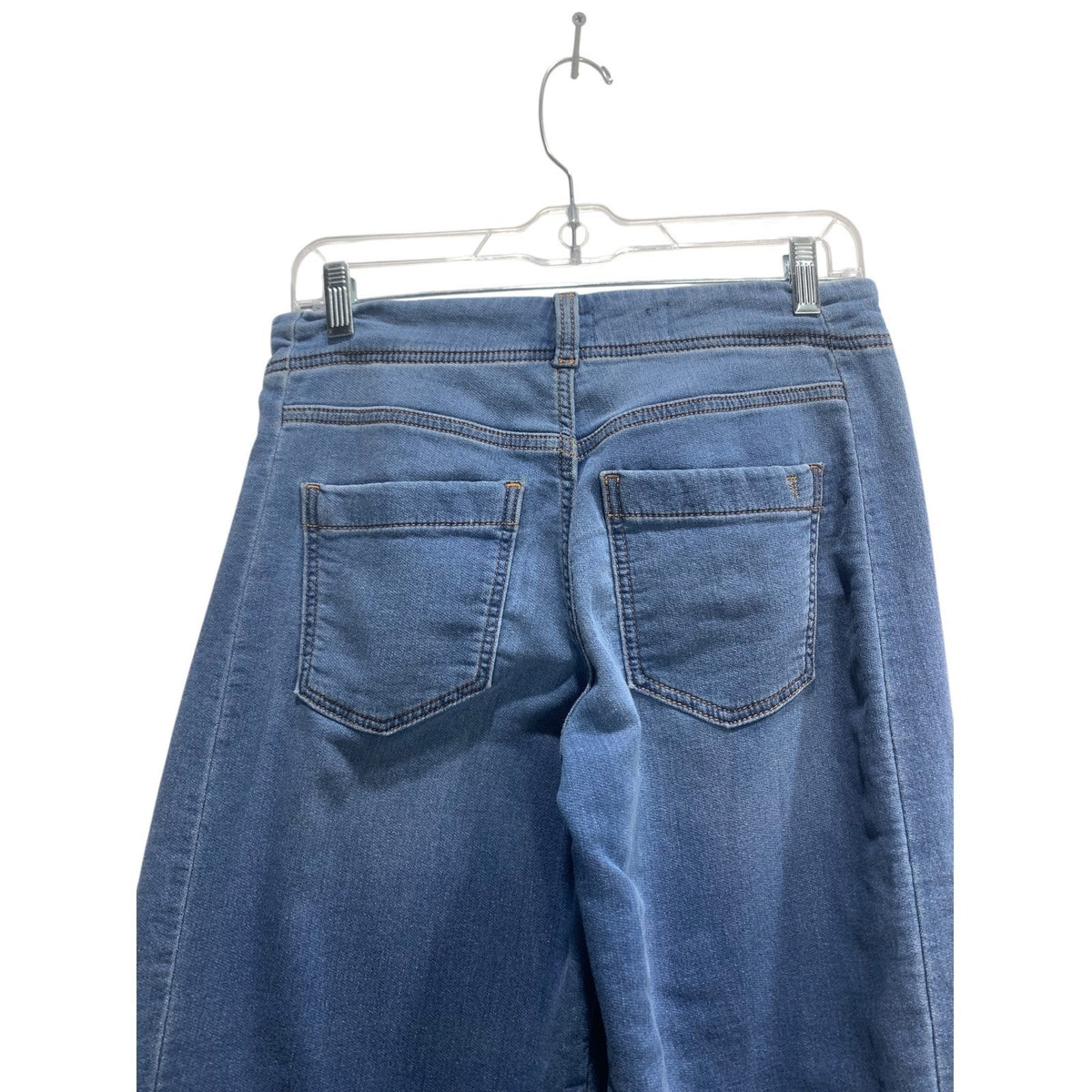 Pilcro and the Letterpress Wide Leg Denim Jeans Medium Wash Petite 25P High Rise