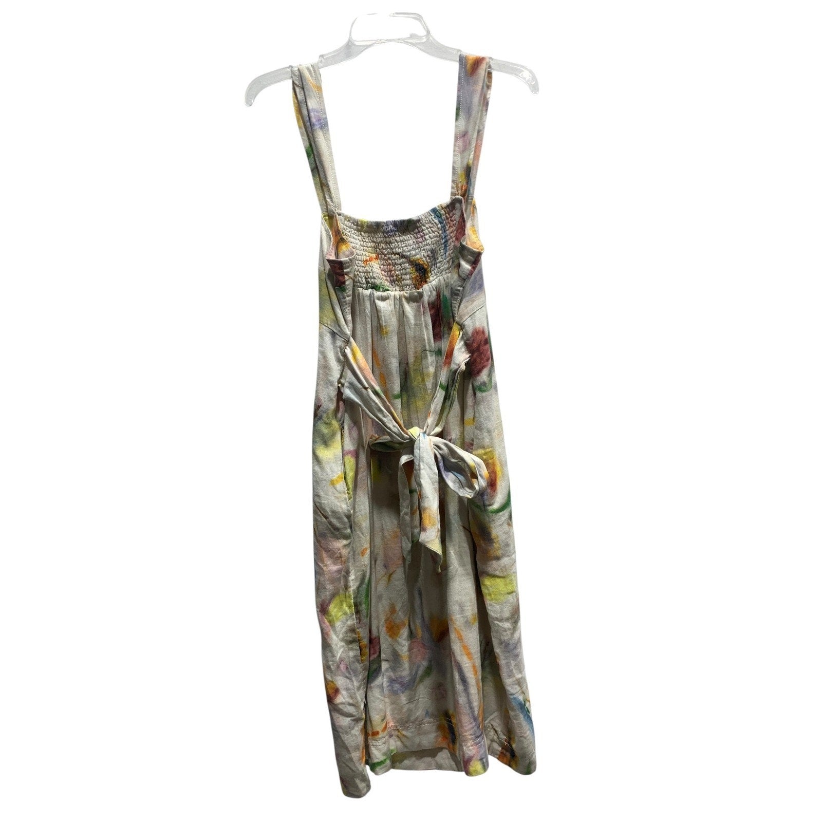 Pilcro x Klaas Jonkman Sleeveless Square-Neck Linen Midi Dress Size M Whimsical
