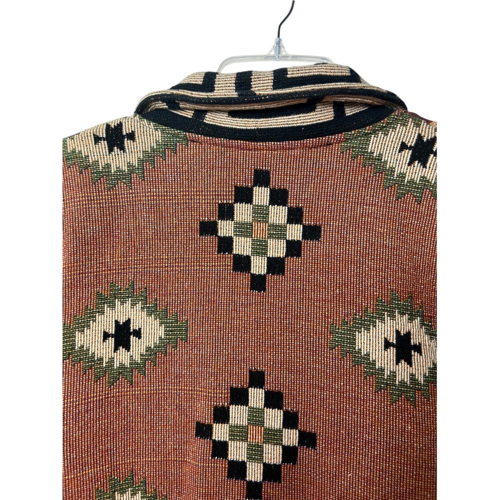 Vtg Its Outta The Bag Unge-Potch-Ket Southwest Aztec Blanket Tapestry Jacket L