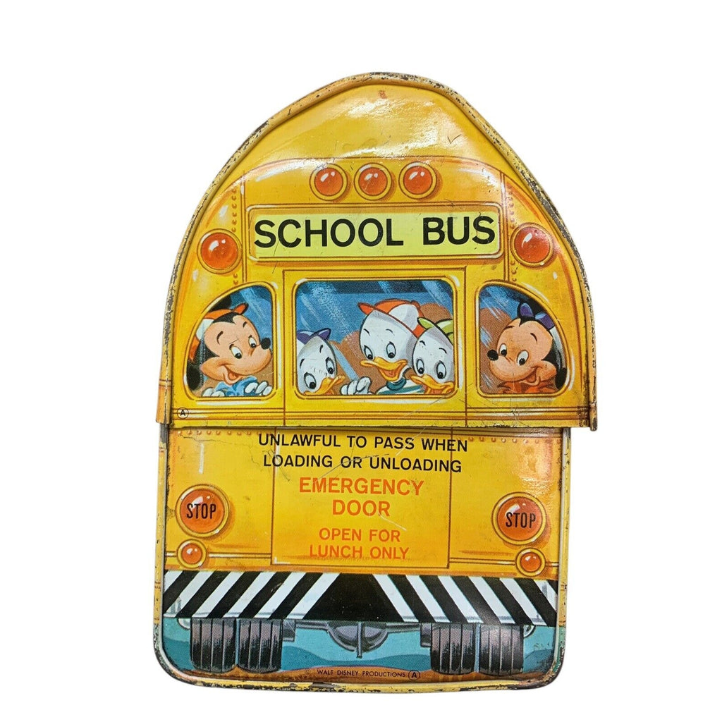 Vintage Disney Lunchbox School Bus with Mickey Mouse, Goofy, Donald Duck, more!