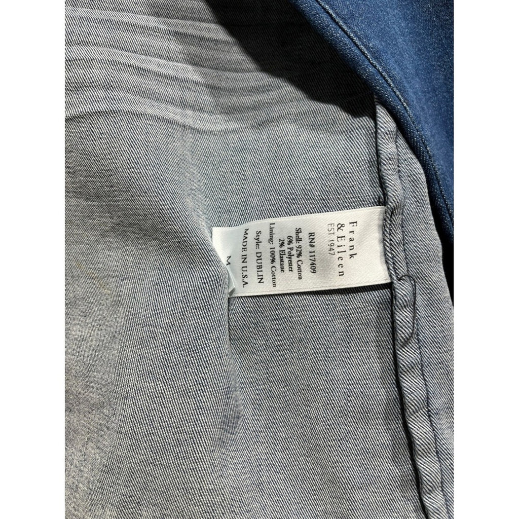 Frank & Eileen Denim Blazer Jacket Est 1947 Blue Cotton Medium M