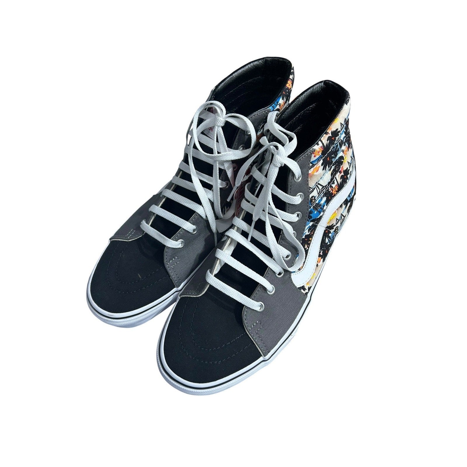 Vans Sk8-Hi Hawaiian Hula Tropical Print Mens 12 Black Grey High Top Sneakers