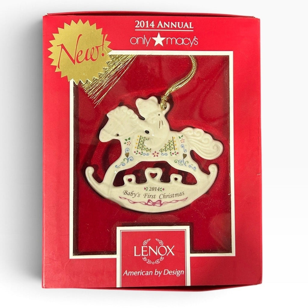 Lenox 2014 Annual Babys First Christmas Rocking Horse Ornament Macys 846966