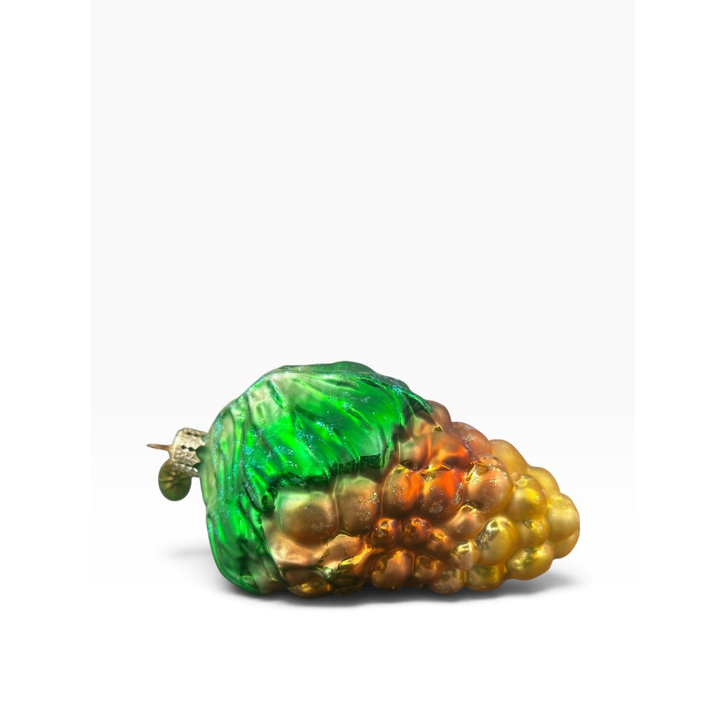 Christopher Radko Vintage Grape Bounty Cluster Glass Ornament Gold Green 5.5in