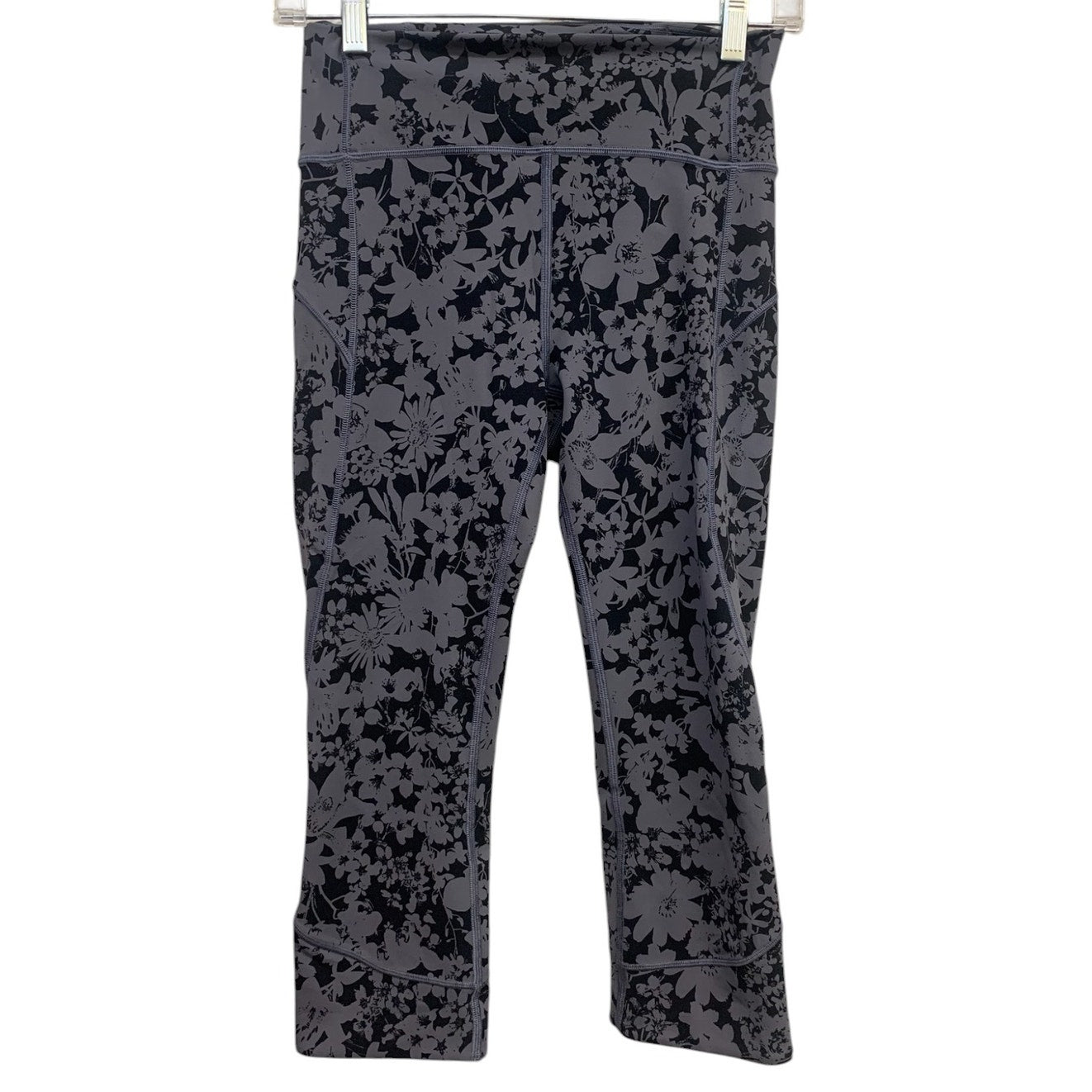 Lululemon In Movement Crop *Everlux 19" Efflorescent Nebula Black SZ 6