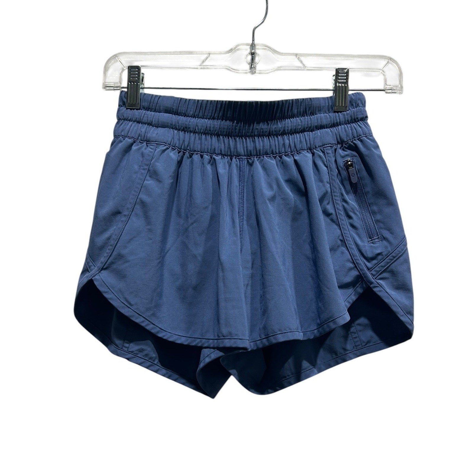 Lululemon Tracker Short V 4" Brilliant Blue Smocked Waist Athletic Shorts 4 gym