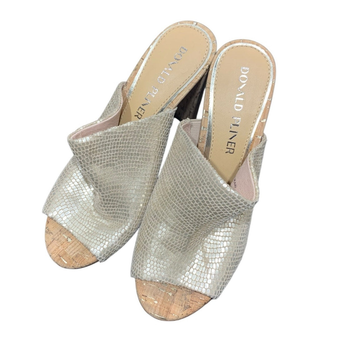 Donald Pliner Sukari-PM Slide Sandal Pebble Metalic Platino HEEL