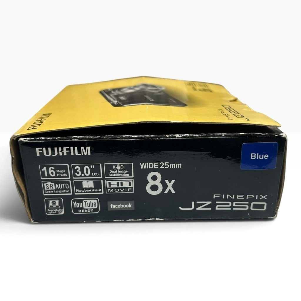 Fujifilm FinePix JZ250 16MP 8x Optical Zoom Blue Digital Camera HD Movie Tested