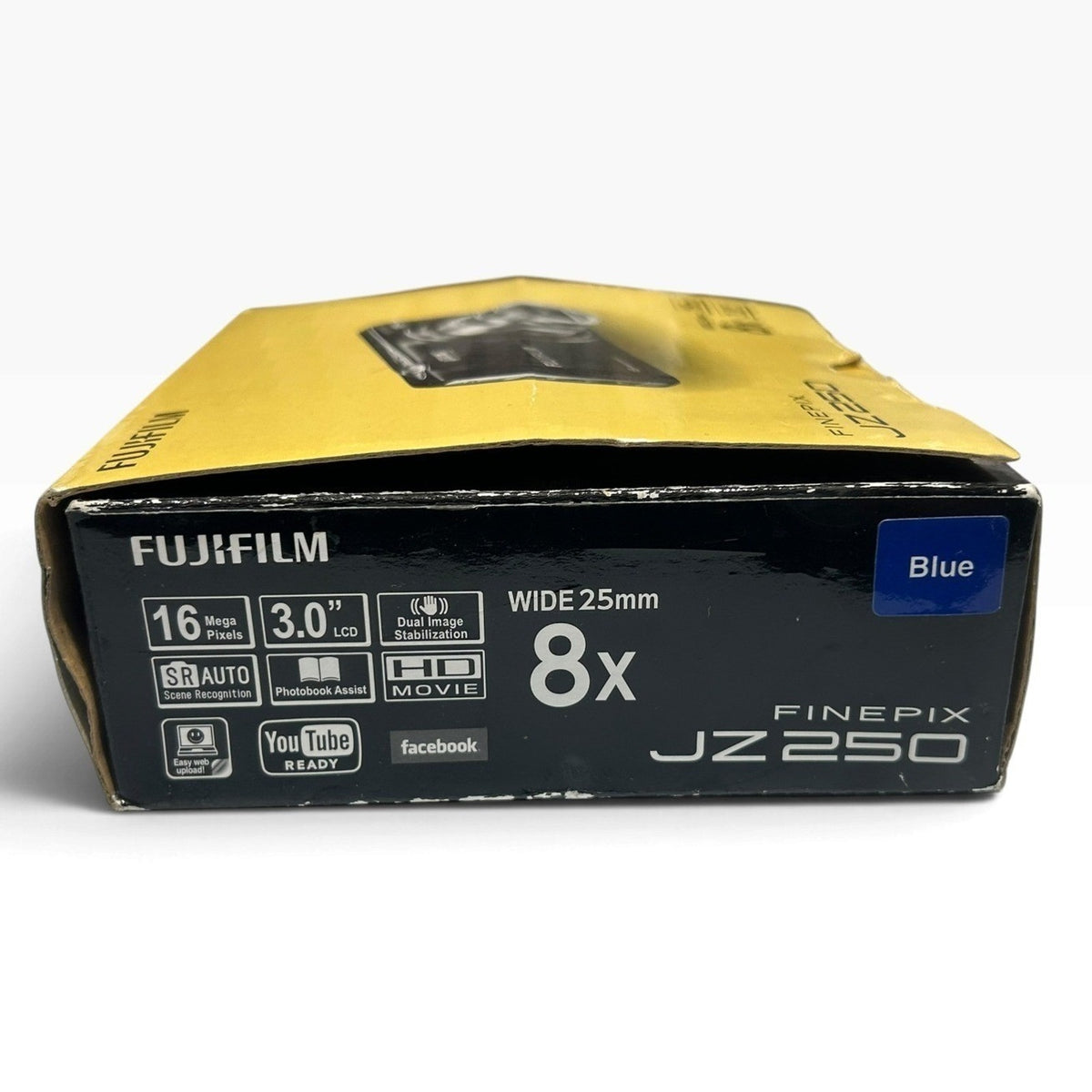 Fujifilm FinePix JZ250 16MP 8x Optical Zoom Blue Digital Camera HD Movie Tested