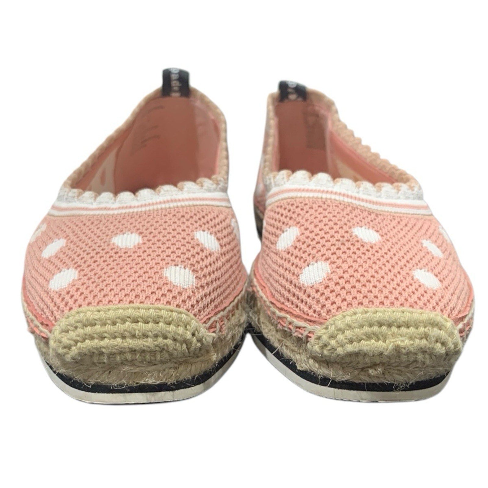 Kate Spade Knottingham Scallop Polka Dot Espadrilles Lace Women's 9B PINK