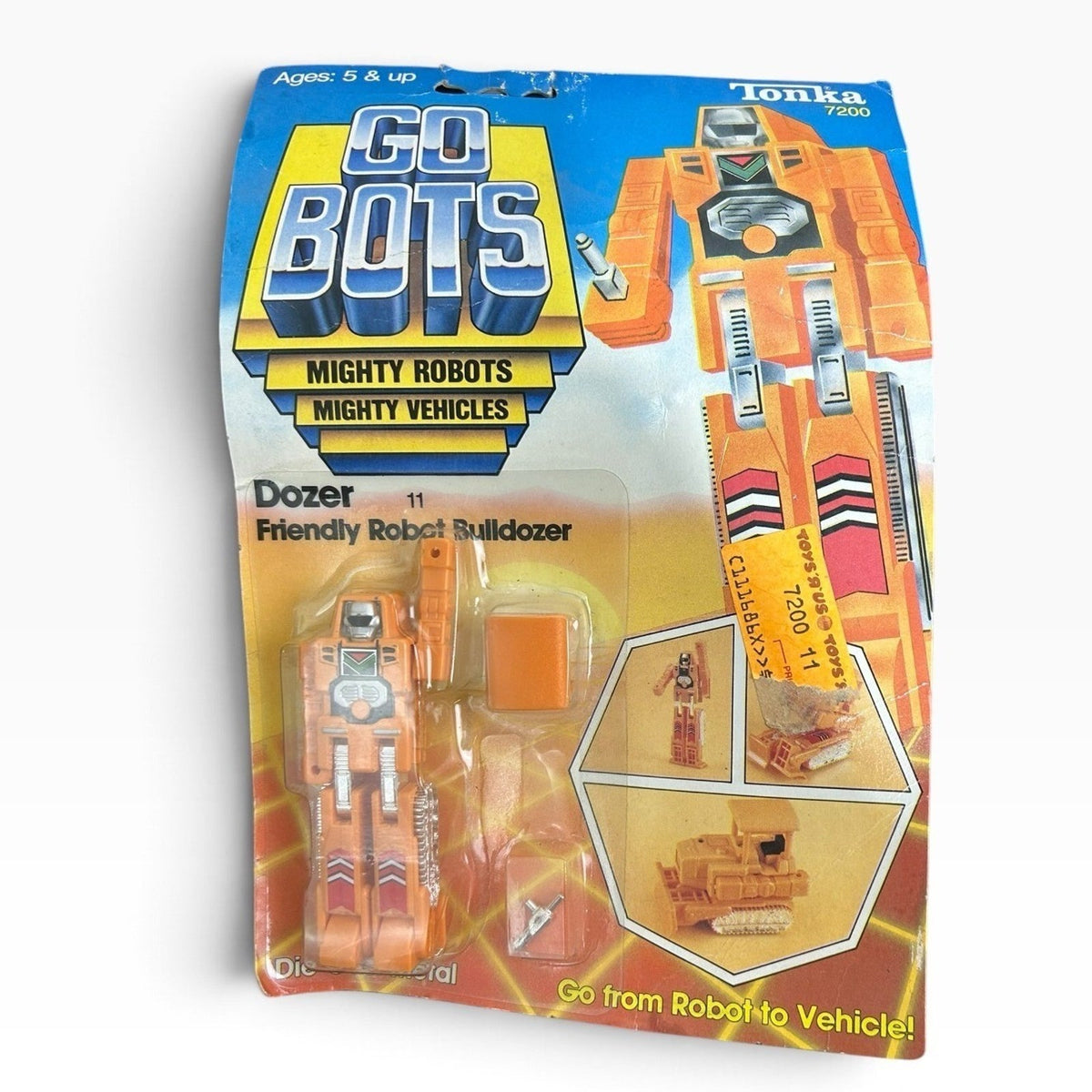 Vintage Tonka Go Bots Dozer 11 Friendly Robot Bulldozer 1983 Sealed Carded