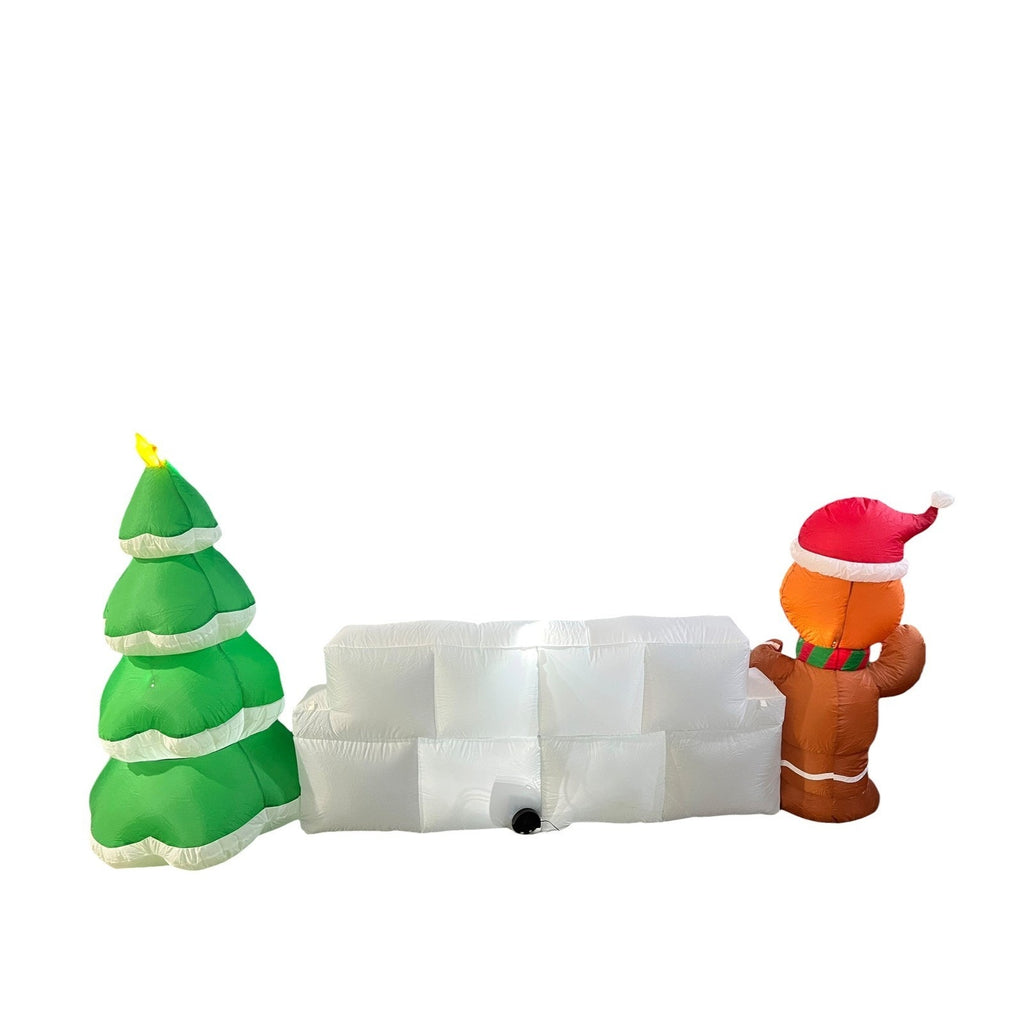 10ft Christmas Inflatable Gingerbread Man Merry Christmas Sign and Tree LED