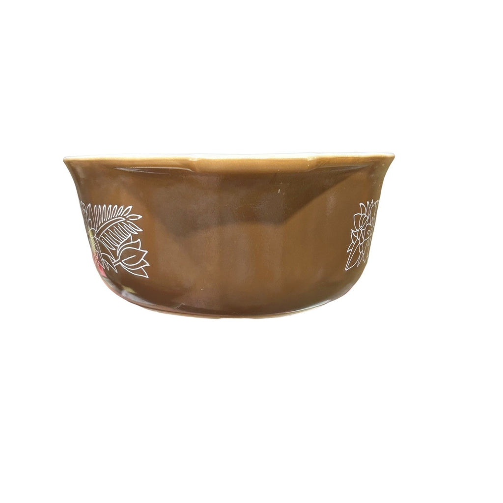Pyrex Woodland 043 Oval Casserole Dish 1.5 Qt Brown no Lid Vintage Baker