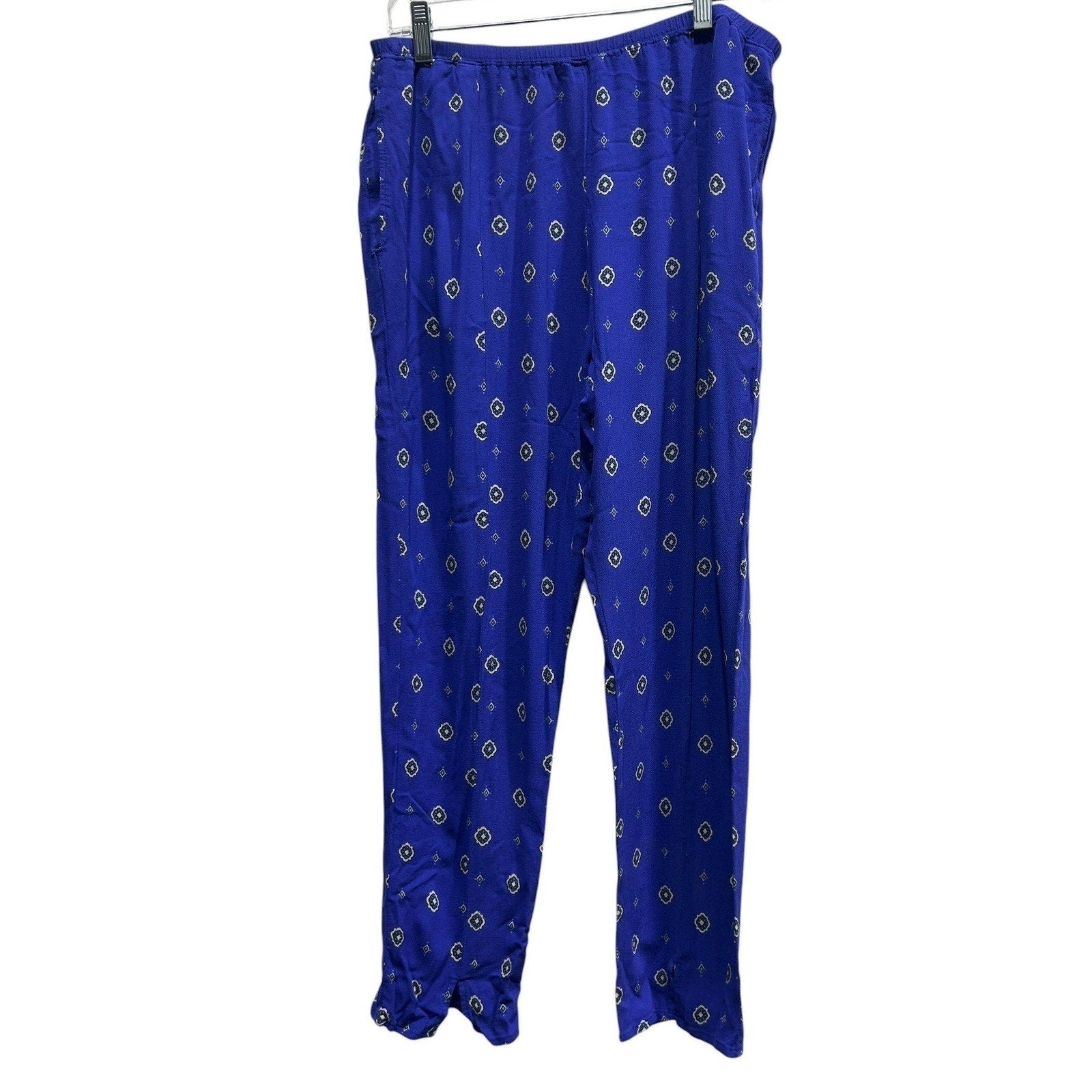 Free People Intimately Blue Medallion Print Rayon Lounge Pants Womens Size Med