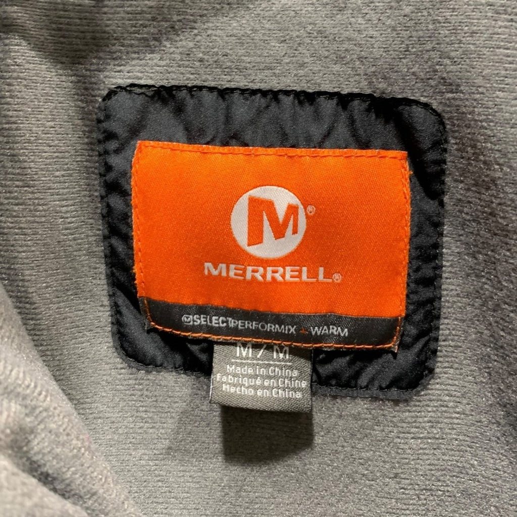 Merrell Mens Quilted Full Zip Jacket Charcoal Gray Heathered Wool Blend M