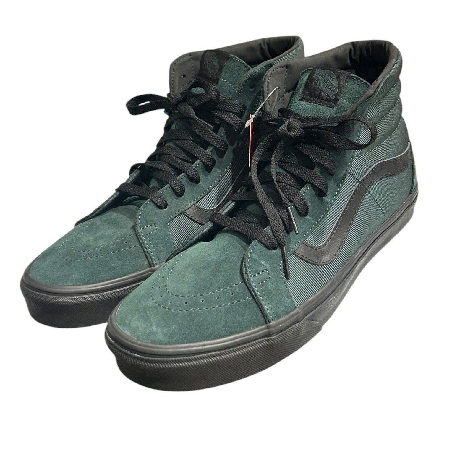 Vans Sk8-Hi Mens 12 Dark Green Black Suede High Top Skate Shoes NEW backtoschool
