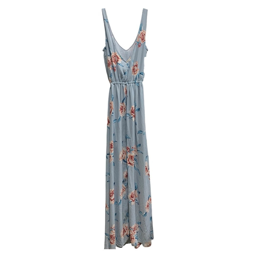 Show Me Your Mumu Blue Floral Kendall Maxi Dress size Small