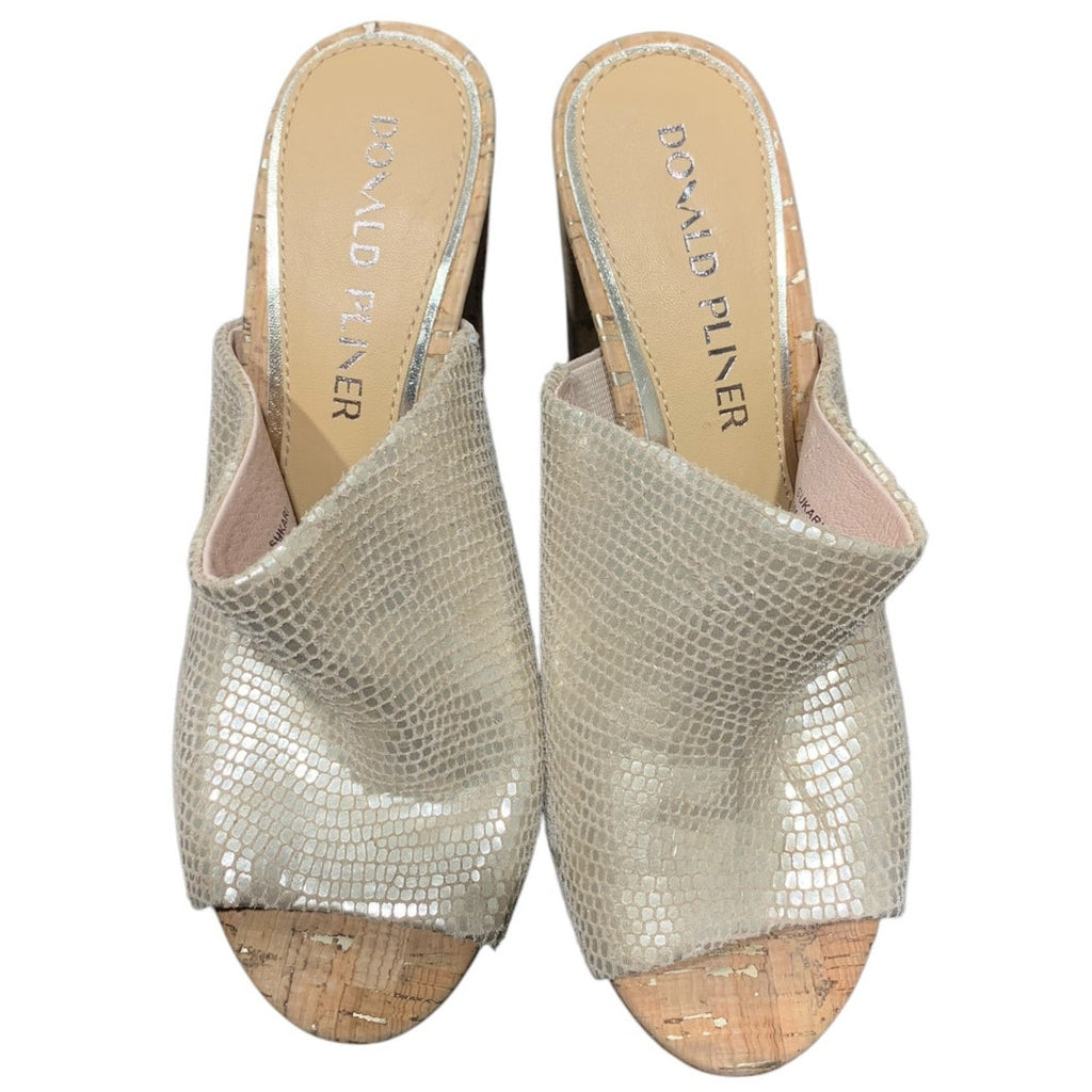 Donald Pliner Sukari-PM Slide Sandal Pebble Metalic Platino HEEL