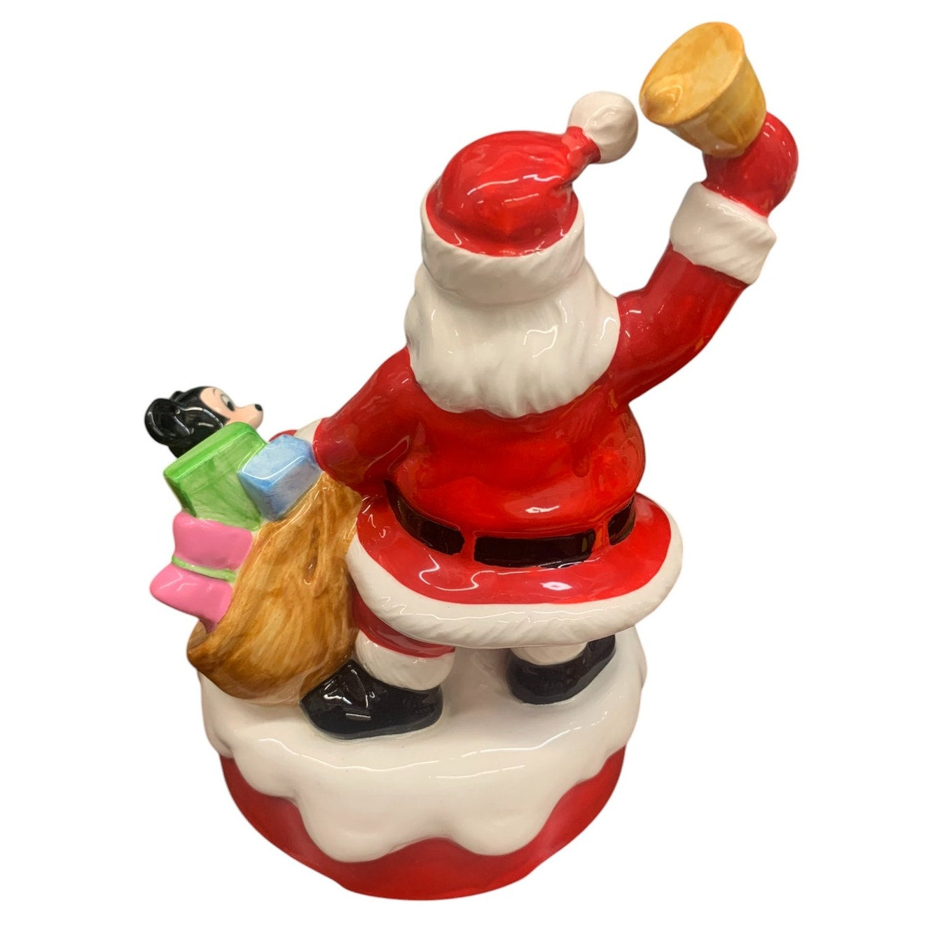 Mickey and Minnie Mouse with Santa Music Box 1985 Disney